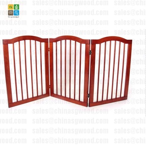 שער מחמד עץ בודד כלב גדר עם מתכת רשת - Product Image 6