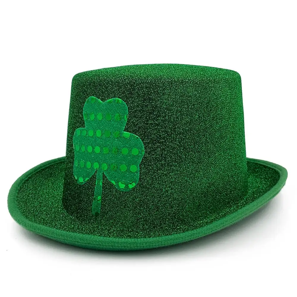 MH-2302 Verde leprechaun St <span class=keywords><strong>Patrick</strong></span> Day costume Irlandese quadrifogli Top Hat