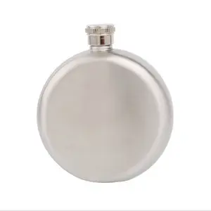 Récipient de poche pour liqueur, Portable, en métal, de 5oz, avec couvercle, en acier inoxydable, Mini flacon rond anti-fuite, pour les hanches