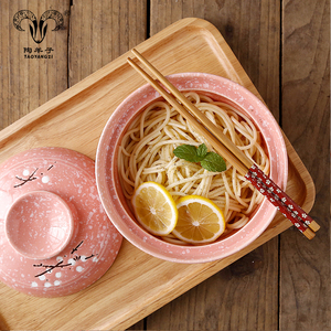 <span class=keywords><strong>Bol</strong></span> en céramique pour <span class=keywords><strong>nouilles</strong></span> instantanées avec couvercle, grande boîte à lunch, ensemble en céramique japonais pour étudiants, <span class=keywords><strong>bol</strong></span> à ramen pour hôtel, vaisselle <span class=keywords><strong>de</strong></span> table - Product Image 3