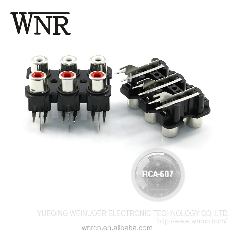 Хорошая цена для ТВ-приставки и маршрутизатор 7 Тип 6 отверстий резонирующей коробки лотоса RCA разъем, разъем RCA, RCA-607