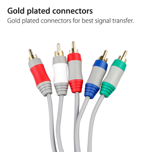 <span class=keywords><strong>Cable</strong></span> AV Protector NSLikey de 1.8m para Consola <span class=keywords><strong>Wii</strong></span>/<span class=keywords><strong>Wii</strong></span> U, Adaptador de Audio HDTV 1080P con 5 Líneas RCA - Product Image 6