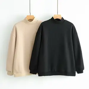 Grosir Sweater Turtleneck Polos Warna Polos Pullover Wanita Musim Dingin