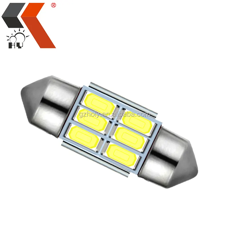 C5W LED blanco 31mm 36mm 39mm 42mm 6SMD 5730 5630 LED festoon luces bombillas para interior Luz luces de la matrícula