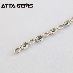 <span class=keywords><strong>Bracciale</strong></span> in argento sterling 925 con pietre <span class=keywords><strong>di</strong></span> smeraldo create da 3,35 carati - Product Image 4
