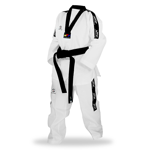 Artes marciais woosung adulto/criança com gola preta/vermelha roupa de Taekwondo uniforme/dobok/quimono