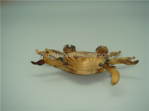 Meilleure vente artisanat en bois sculpté crabe