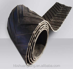 Cina Pemasok Harga EP100/EP150 Polyester Chevron Rubber Conveyor Belt For Batu Bara
