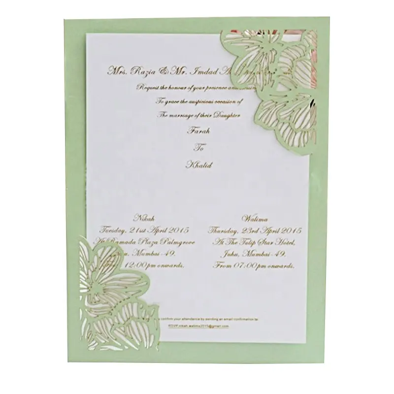 selling blank invitation graceful flower fashion simple laser cut unique wedding invitation card