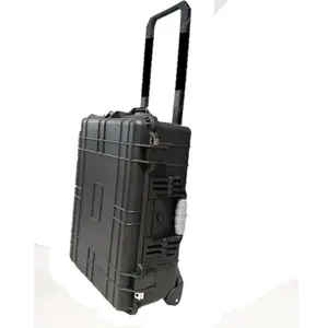 Classic sealed Watertight toolbox trolley protective black transport case Wheeled waterproof portable toolbox with handle