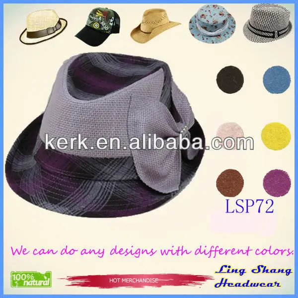 2013 Nuevo Diseño Roseta Morado 100% Sombrero de Paja de Papel LSP72