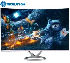 Monitor LED con schermo curvo da 32 pollici Display IPS FHD da 32 pollici Monitor da gioco per Computer LED Widescreen con altoparlante Audio HDMIed DP