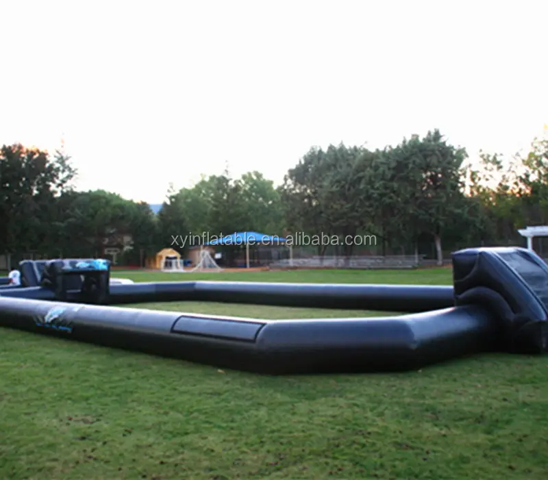 Factory outlet Black inflatable zorb football arena with removable banner