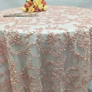 Tovaglia di pizzo con nastro rosa sovrapposizioni tovaglia rotonda per tovaglie per matrimoni tovaglia per decorazioni di nozze