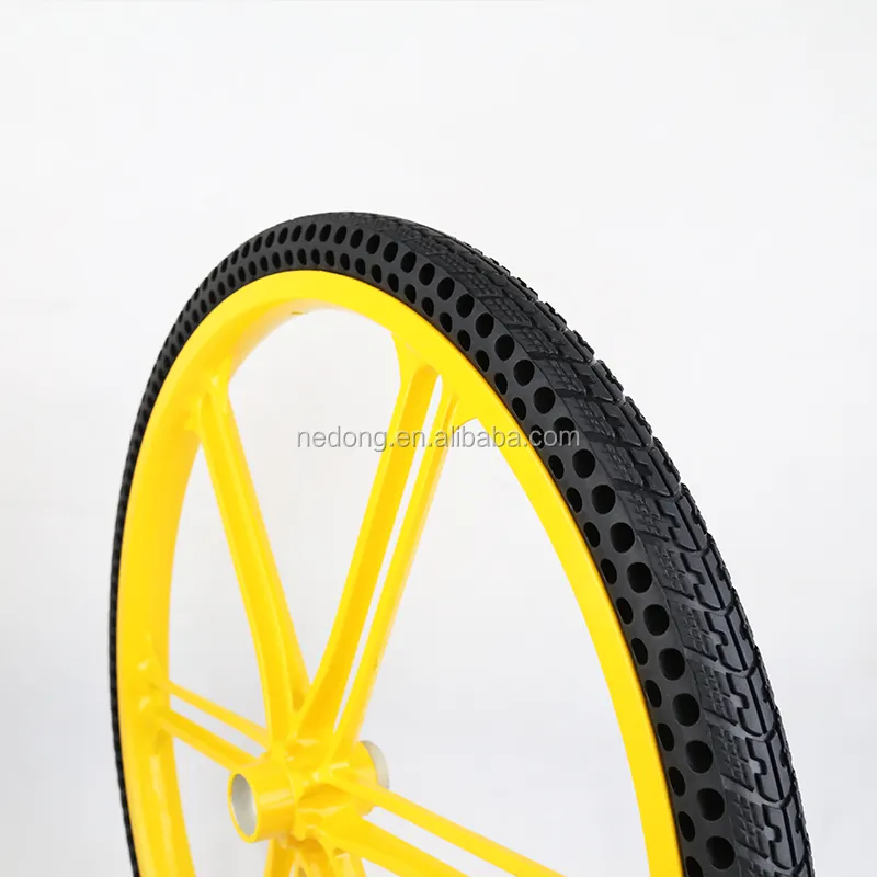 Juego de ruedas Nedong 24x1,5, llanta de plástico para bicicleta eléctrica de colores de fábrica, llanta de bicicleta de neumático TPE de 24 pulgadas MOQ300