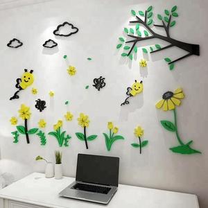 Adesivo Murale per Bambini a Forma di Piccola Ape Cartoon, Cancellabile, in Acrilico 3D, Impermeabile, Ecologico, Durevole, Stampato UV, Fustellato con Verniciatura Opaca - Product Image 1