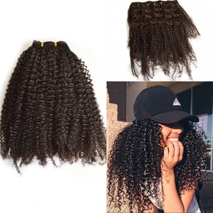 African American <strong>Clip</strong> <strong>in</strong> Human <strong>Hair</strong> Extensions Natural Vietnamese <strong>Hair</strong> 7pcs/set Afro Kinky <strong>Curly</strong> <strong>Clip</strong> <strong>Ins</strong> - Product Image 2