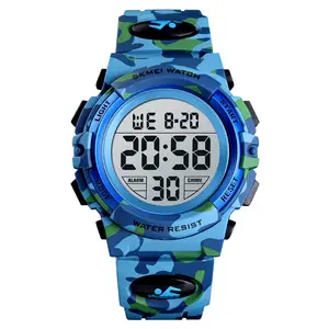 Разноцветные светодиодные цифровые спортивные детские наручные часы SKMEI 1548, водонепроницаемые детские часы