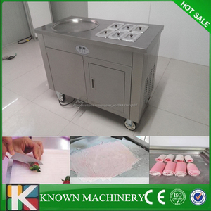 Meilleur vendeur 1 + 6 moule froid glace poêle à frire frit glace crème machine/unique pan frit glace crème rouleau machine - Product Image 2