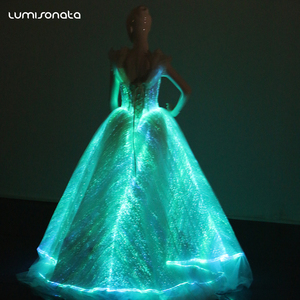 Vestido de novia de lujo con luz LED, fibra óptica, Formal - Product Image 5