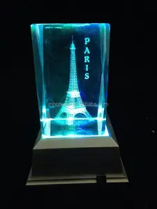 Effiel 타워 파리 3D 레이저 에칭 크리스탈 블록 MH-F0368