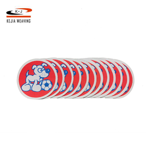 Ultraschall geschnittener mehrfarbiger Twill-Stoff Heat Cut Stickerei Runder Patch Eisens toff etiketten - Product Image 3