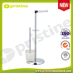 Portarrollos de Papel Higiénico Moderno de Metal Cromado, Sin Necesidad de Taladrar, Diseño Independiente para Almacenamiento en el Baño - Product Image 6