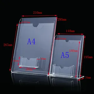 Factory Outlet Clear a4 Acrylic counter display a4 acrylic signs pocket display stand a4 ad paper holder