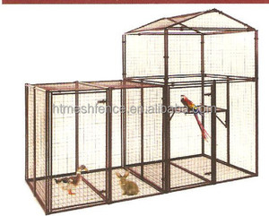Sistem kandang Modular sederhana aman untuk hewan peliharaan kayu dan rumah anjing logam dengan jaring dan besi berkabel pola segitiga pembawa anjing - Product Image 2