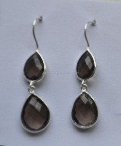 Pendientes de piedras preciosas naturales de plata Jaipur Bali, joyería elegante con diseño intrincado, joyería de piedras preciosas de alta calidad - Product Image 1