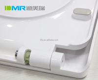 Siège de toilette carré en plastique DMR de style européen, fermeture douce, avec charnière en acier inoxydable à dégagement rapide, garantie 1 an pour salle de bain