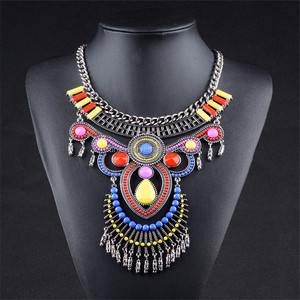 Joyería de moda exagerada última diseño Multicolor <span class=keywords><strong>Shourouk</strong></span> Steampunk del ahogador del <span class=keywords><strong>Metal</strong></span> Maxi de Boho Vintage collar - Product Image 1