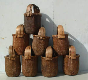 Cesta de mimbre tejida, natural, China - Product Image 4