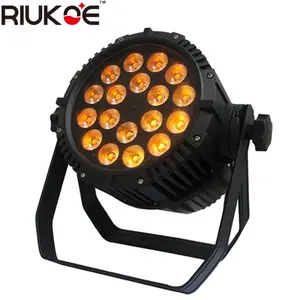 Iluminação para dj, luz led para iluminação ao ar livre lavagem rgbwa uv 6 em 1 18x10w à prova d' água ip65 par