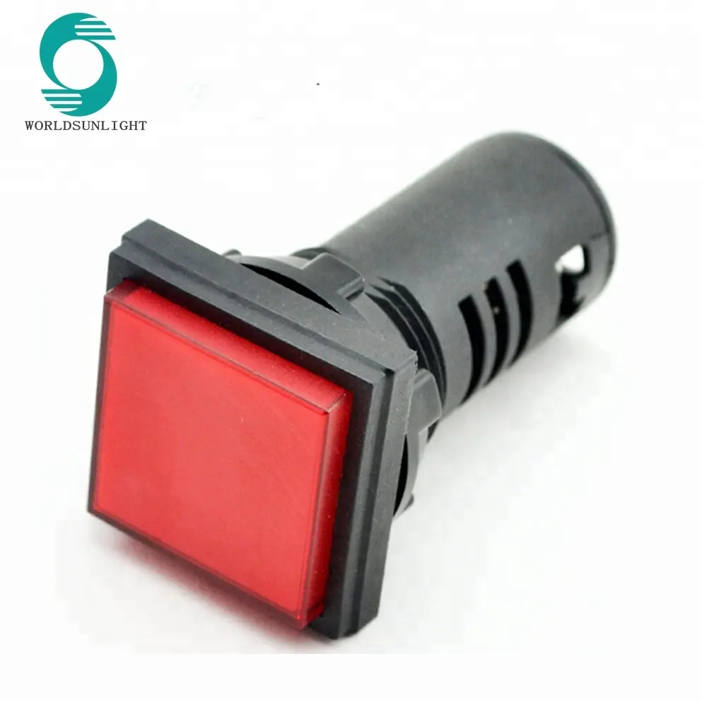 AD16-22F 22MM AC/DC 24V Rouge led Carré Lampe Pilote