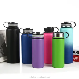 32/40oz Double Wall Vacuum Flask Water Bottle Stainless Steel 18/8 Insulated Wide Mouth Travel Portable Thermal Vacuum Bottles