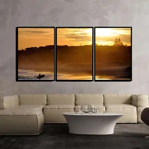 لوحة فنية زيتية مشهد منظر طبيعي بحري قماش مخصص مطبوع حديث إطار صورة مربعة بدون زجاج