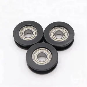 Flat type inner diameter 10mm nylon pulley wheels with bearing transport conveyor wheels