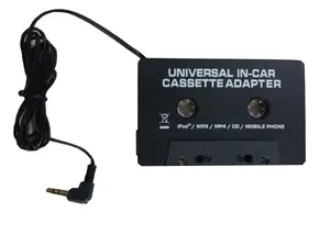 Vendita calda e Migliore Qualità Universale In-Car Cassette Adapter per iPod, MP3, MP4, CD, telefono cellulare con Colore Nero