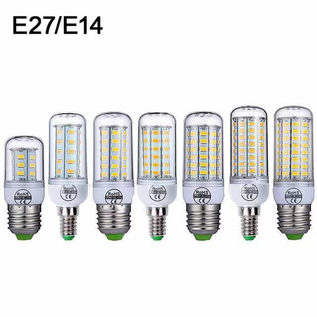Светодиодная лампочка E14 E27, светодиодная лампа SMD5730 220 В, лампочка-кукуруза, 48 светодиодов, светодиодная люстра, освещение для украшения дома