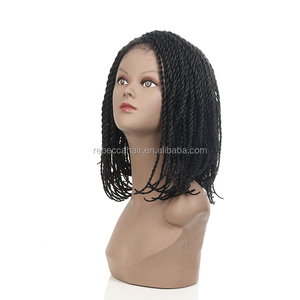 Perruques synthétiques tressées bon marché style bob africain-américain avec dentelle frontale, style sénégalais, pour femmes noires avec <span class=keywords><strong>cheveux</strong></span> de bébé - Product Image 2