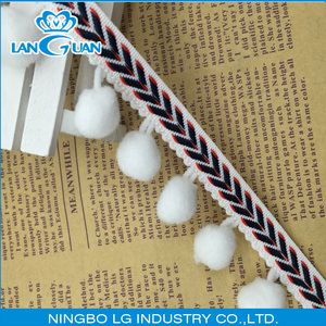 Bán buôn bông trắng Bóng Ren TRIM Pom Pom rìa - Product Image 6