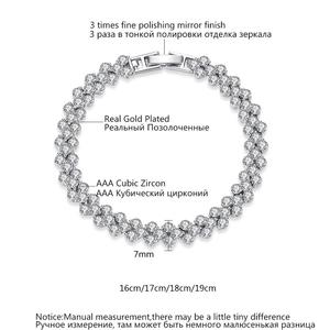 Bracelets LUOTEEMI Classic Rome 3 rangs en zircon cubique transparent AA, bijoux de mode pour femmes, bijoux de mariée - Product Image 2