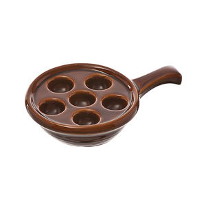 Plateau à fruits de mer en céramique brun à 6 compartiments, <span class=keywords><strong>assiette</strong></span> à escargots, <span class=keywords><strong>assiette</strong></span> à escargots - Product Image 1