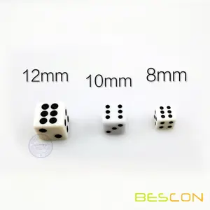 High quality wholesale small size acrylic dice of 8MM, 10MM, 12MM