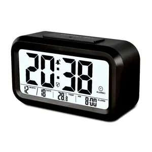 Desktop alarm clock with wake up light temperature display lcd table clock