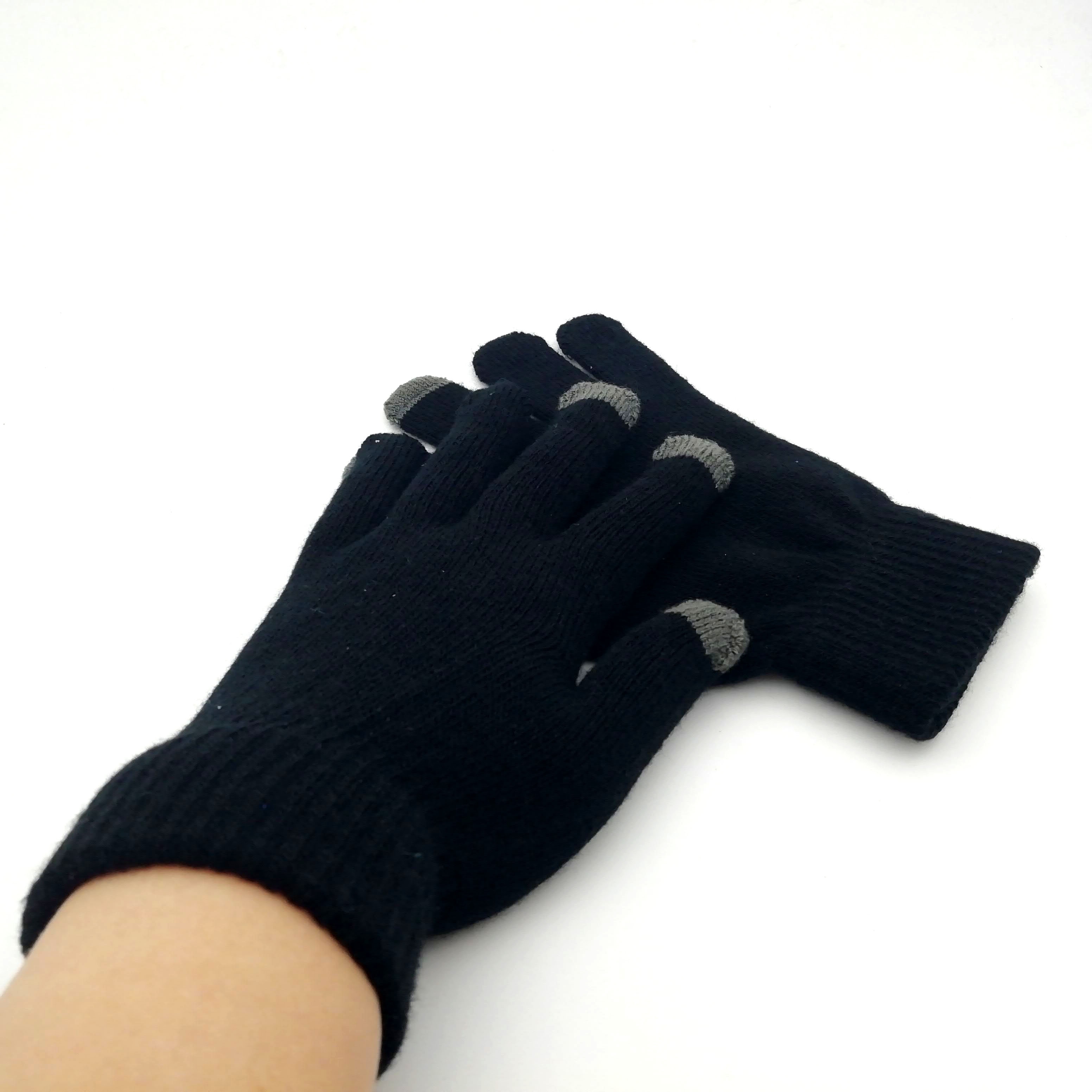 Мужские Черные Зимние перчатки для сенсорного экрана смартфона