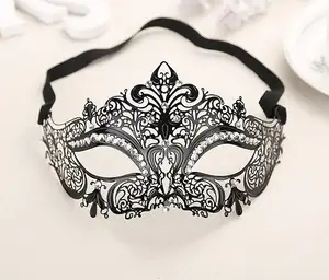 New Luxury Rhinestones Fantasma Casal Masquerade Máscara Festa de Aniversário Traje Ball Metal Venetian Homens Mulheres Máscara