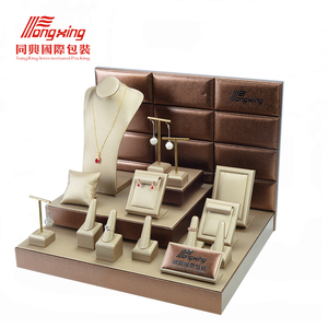 Nuevo Custom Logo PU anillo pendiente collar pulsera pendiente anillo exhibición de la joyería ventana pantalla del contador - Product Image 1