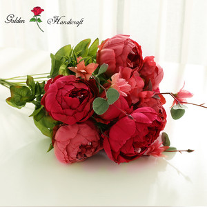 <span class=keywords><strong>Bouquet</strong></span> <span class=keywords><strong>de</strong></span> roses et <span class=keywords><strong>de</strong></span> pivoines artificielles en soie, 13 têtes, pour mur <span class=keywords><strong>de</strong></span> <span class=keywords><strong>mariage</strong></span> - Product Image 5